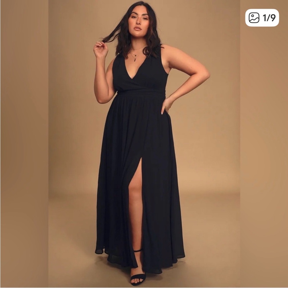Lulus Thoughts of Hue Black Maxi Dress